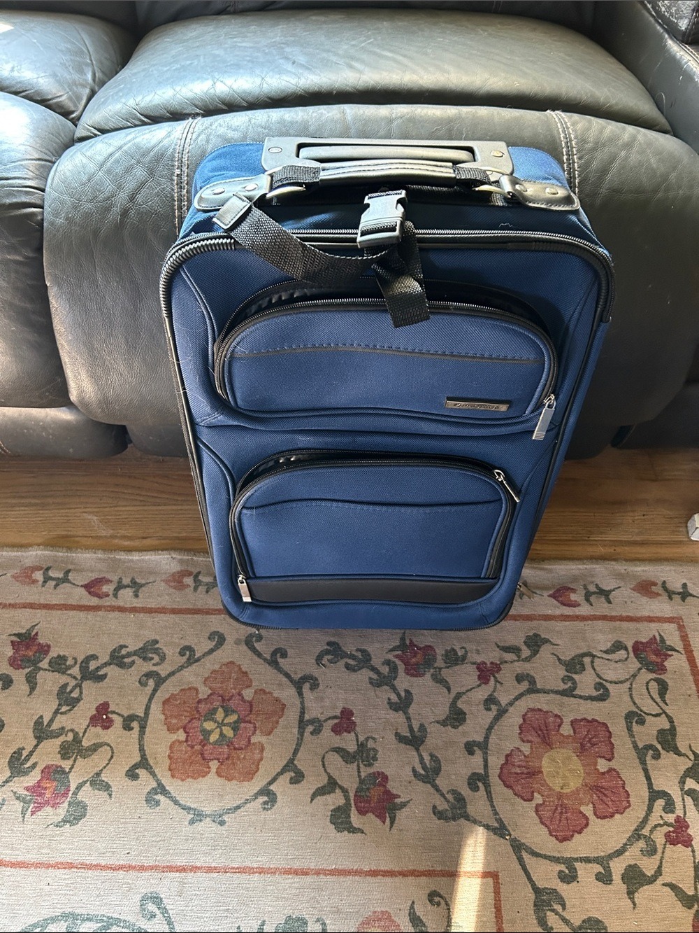 Navy Blue Rolling Carry-On Travel Bag - Unbranded
